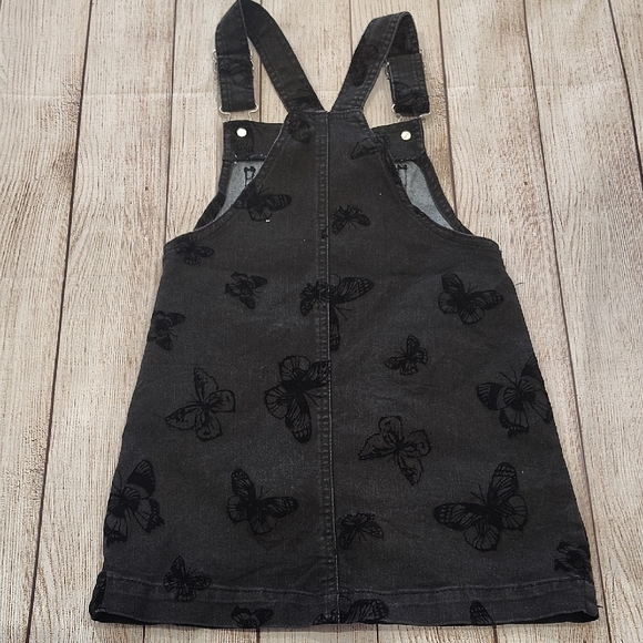 Kids Black Butterfly Print Overalls - Picture 5 of 5